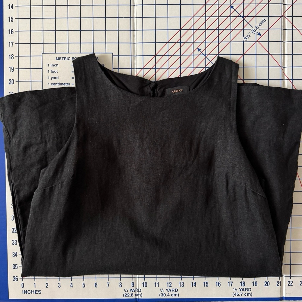 Quince Womens 100% European Linen Tank Mini Dress Black Medium Spring Summer - Picture 10 of 12